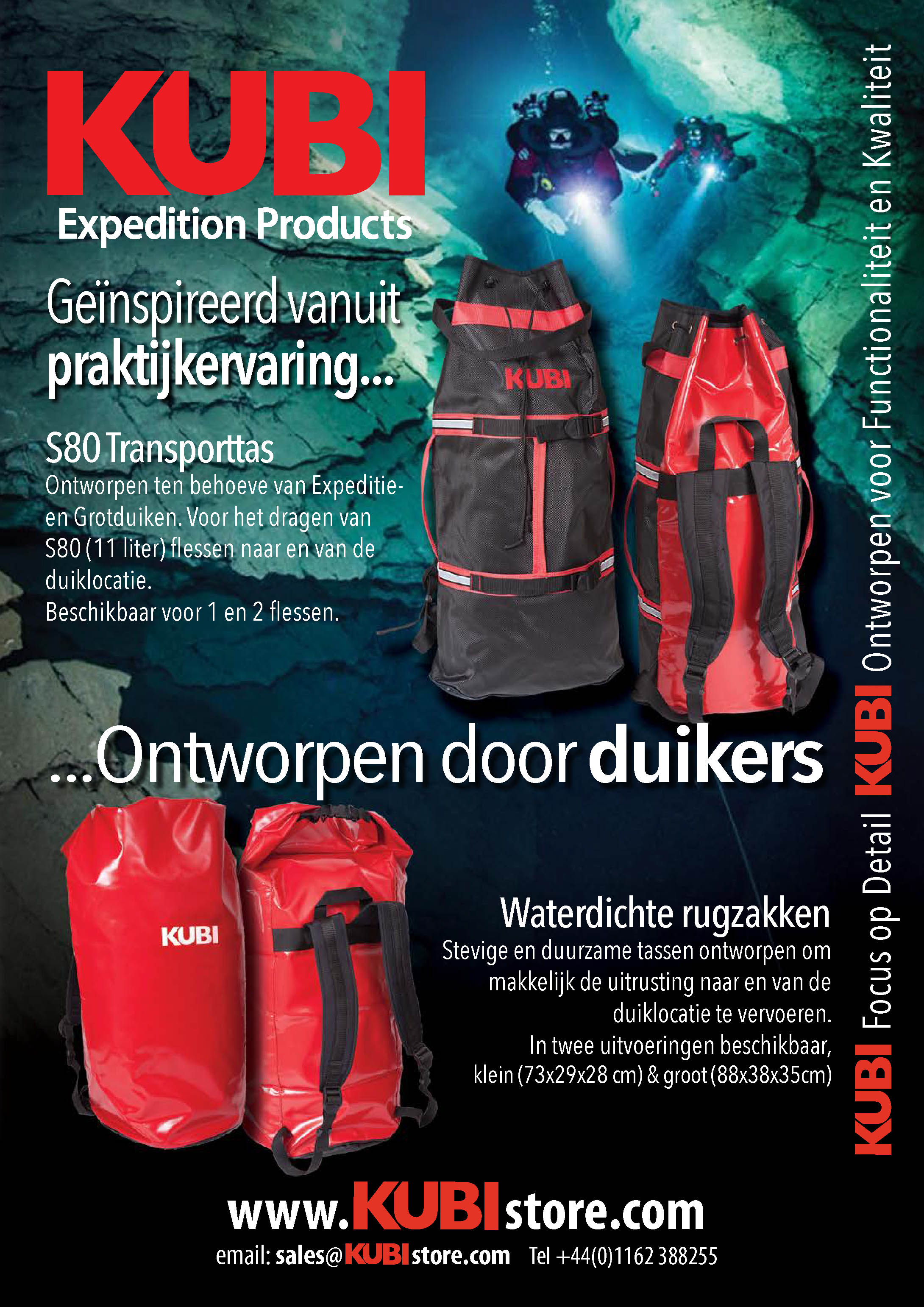 KUBI Expedition Products A2 Dive Store Poster - July 2019 - Dutch Edition