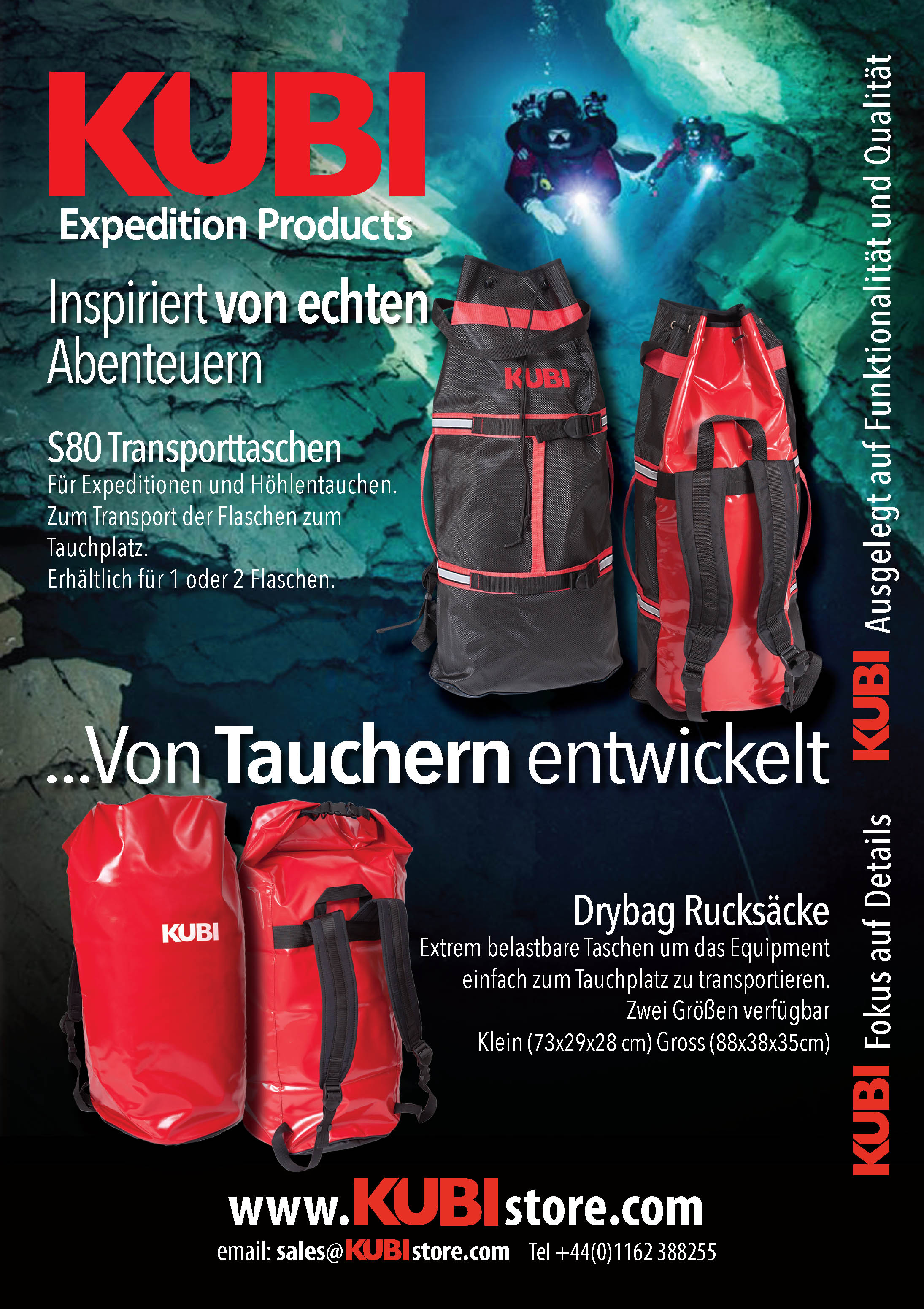 KUBI Expedition Products  A2 Dive Store Poster - German Edition