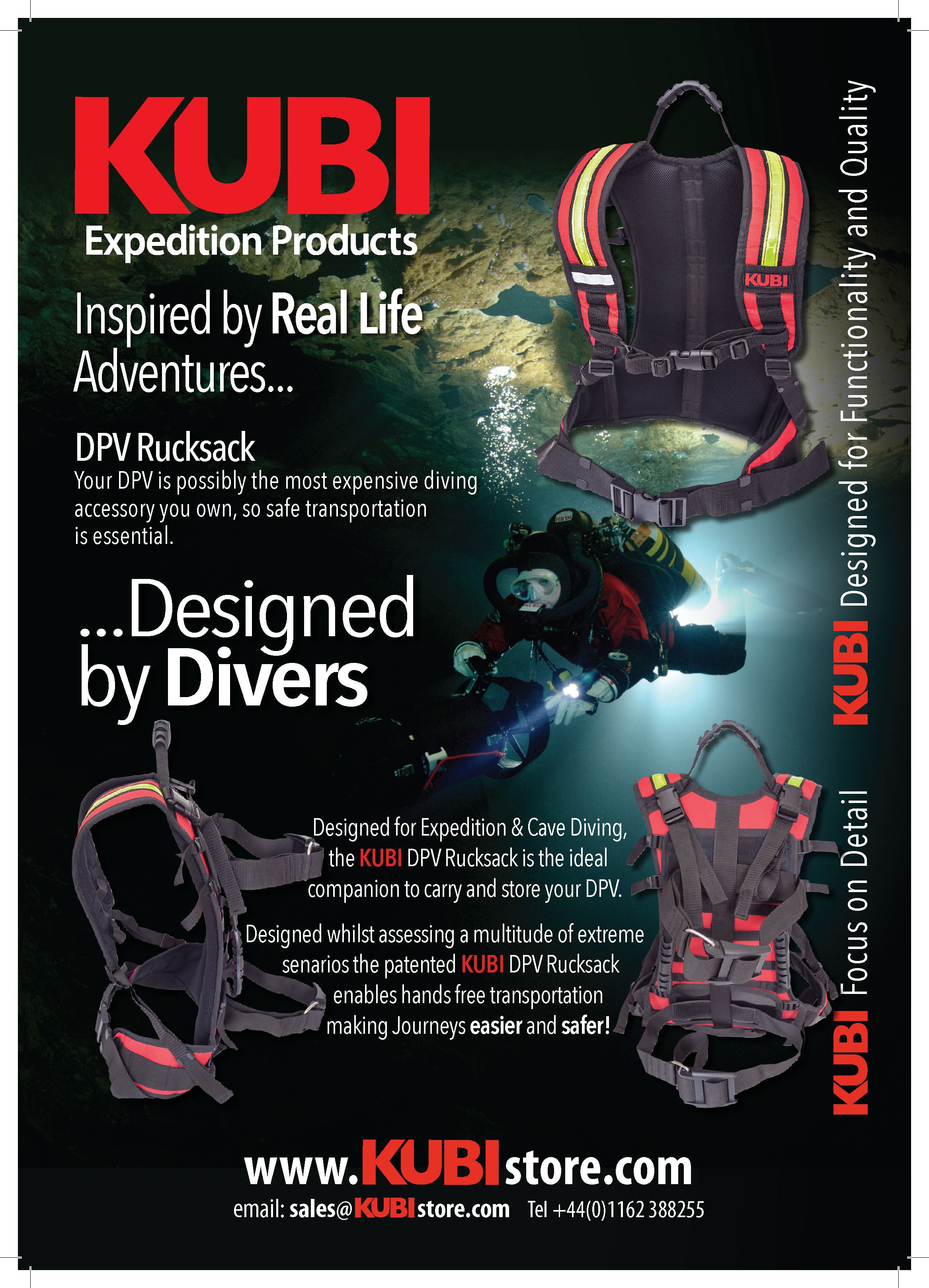 KUBI Expedition Products DPV Rucksack (style 1) A2 Dive Store Poster - English Edition