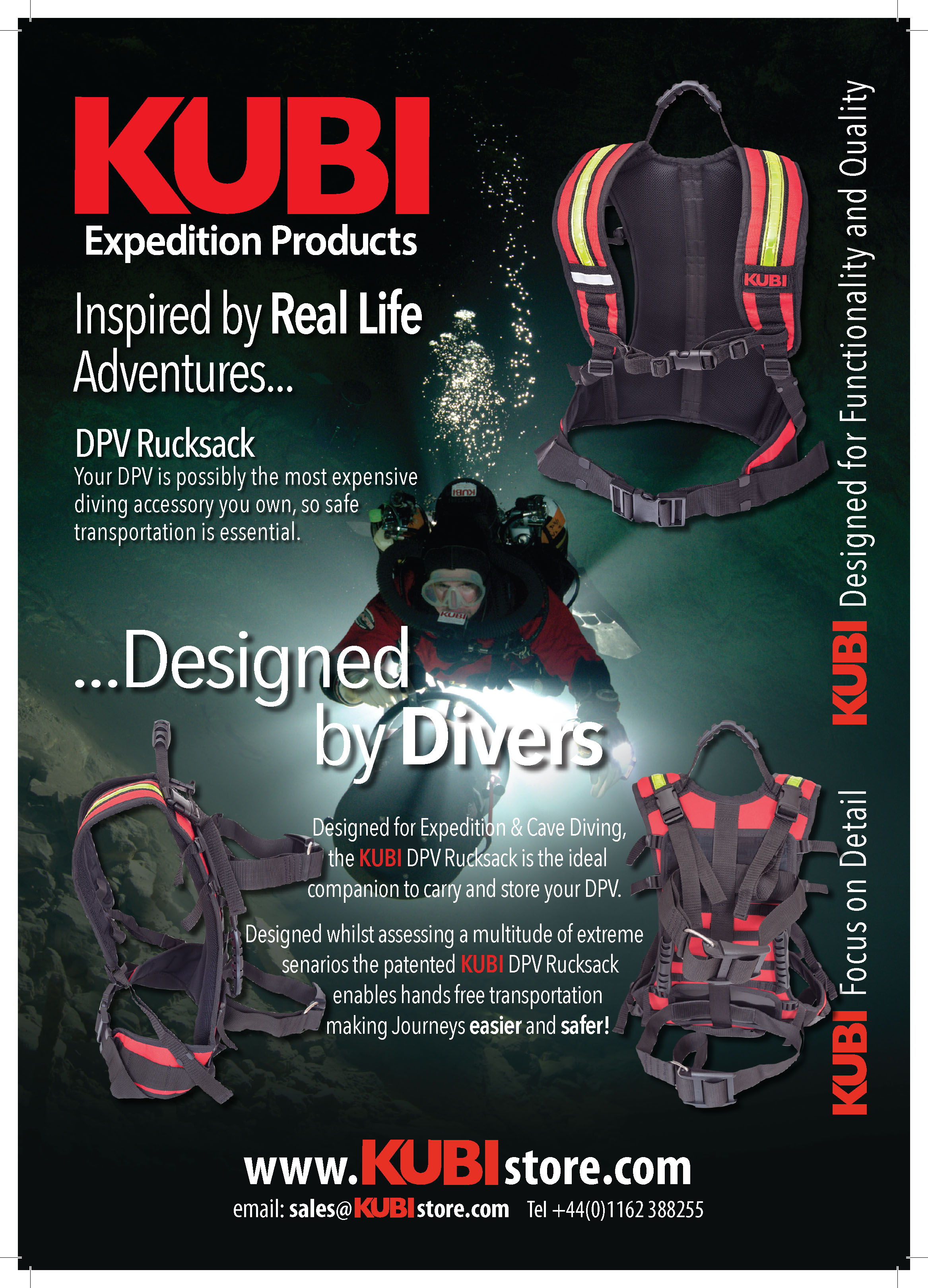 KUBI Expedition Products DPV Rucksack (style 2) A2 Dive Store Poster - English Edition