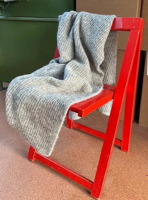 VAMRA 100% Brushed Icelandic Wool Blanket - size: 80x160cm - Grey